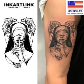 INKARTLINK Tattoo Tech, 2 Sheets Extra Large Semi Permanent Tattoo, Adult Art Design Temporary Tattoos, Lasts 1-2 Weeks, Waterproof, Realistic Look, No Adhesive, No Reflection (Father Time)