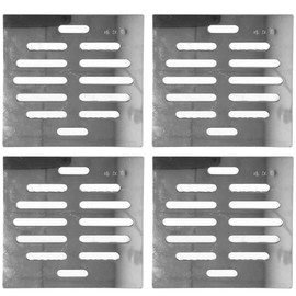 NGe 4Pcs Silver Tone 304 Stainless Steel Square Floor Drain Cover Drain Protection Cover 4 Inch 12 Holes
