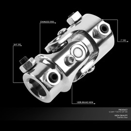 DNA Motoring LEPOW-058 Universal Steering Shaft U-Joint Single Joint,1" DD to 3/4" DD,3.2" Length,Max 38 Degree Working Angel