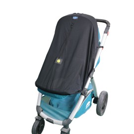 Baby Sunshade Stroller Cover - Universal Fit Sun Shade for 3 & 4 Wheel Prams, Pushchairs and Srollers - UV Protection (Black)