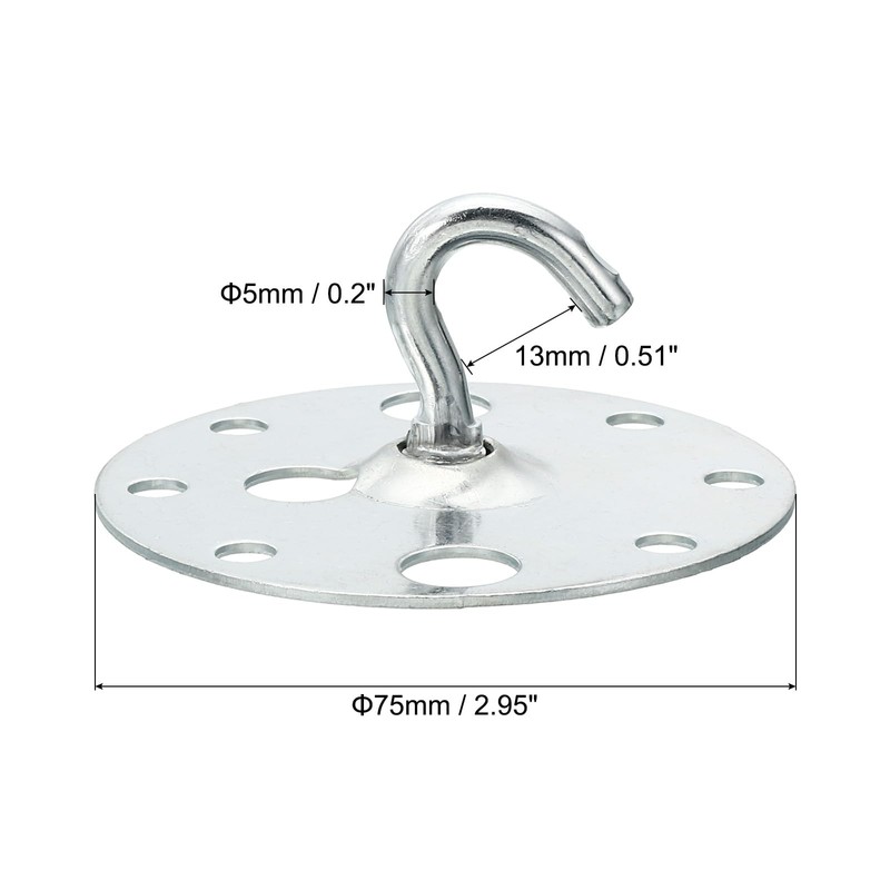 PATIKIL 203lbs 75mm Steel Ceiling Hooks, 2pcs Ceiling Fan Hook