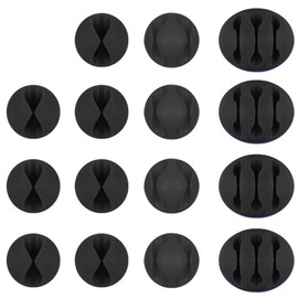 DanziX ケーブルクリップホルダー 17個パック 高耐久シリコーン製粘着コードオーガナイザー 車/デスク/TV/PC/ホームオフィス整理用 トリプルスロットデスクラインフィクサー2個付き カラフル