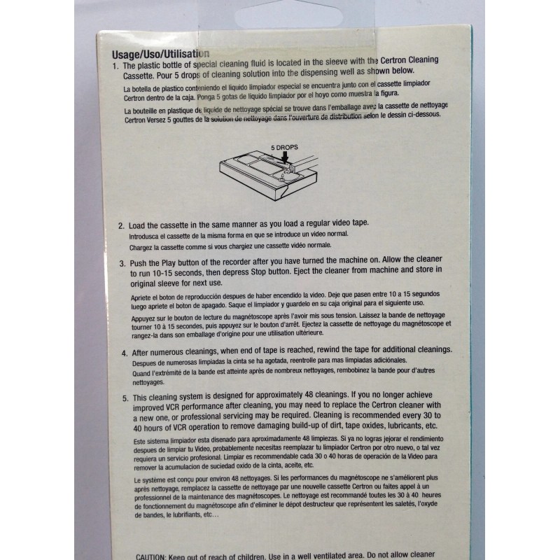 Certron NOS VCR Cleaning System Videocassette Head Cleaner Sealed New