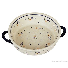 Original Bunzlauer Keramik Casserole Dish Diameter 18.8 cm V = 0.45 Litres with Interior Decoration 111
