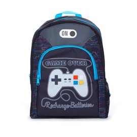 ThePyjamaFactory Game Over Recharging Boys Girls Gaming Backpack Gamer Rucksack Kids School Bag