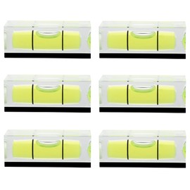 JYK 6Pcs Magnetic Small Bubble Level 10x10x29mm Mini Square Bubble Spirit Levels Leveling Tools