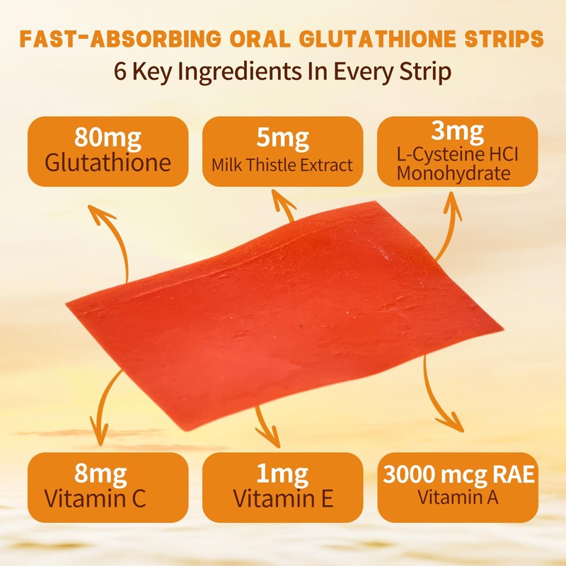 Liposomal Glutathione Strips (30 ct),Glutathione Direct with 3 essentials