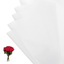 PATIKIL Flower Gift Wrapping Paper, 20 Sheets Waterproof Bouquet Paper Solid Color Wrap Florist Papers for Wedding DIY Craft Graduation Valentine Mother's Day, Clear