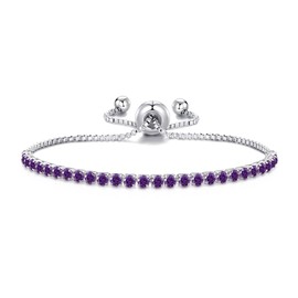 Philip Jones Purple Tennis Friendship Bracelet Created with Zircondia® Crystals