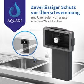 AQUADE Overflow Sink with Rectangular Overflow Hole 63 x 38 mm - Accessories for Kitchen Sinks Overflow Fitting with Seal and Mounting Screw