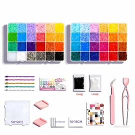 PXLAATY Iron Beads (Large Capacity, 24 Colors, 48 Colors, 72 Colors, 0.1 inch (2.6 mm), Mini Size, Nano Bead Compatible, Storage Case Included, Making Toy, Educational Toy, Home Time, Parent-Child Fun
