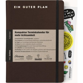 Ein guter Plan Pro Timeless - Compact Diary for More Mindfulness in Everyday Chaos - Undated Planner with Faux Leather Cover, Elastic Band and Document Pocket (Leather)