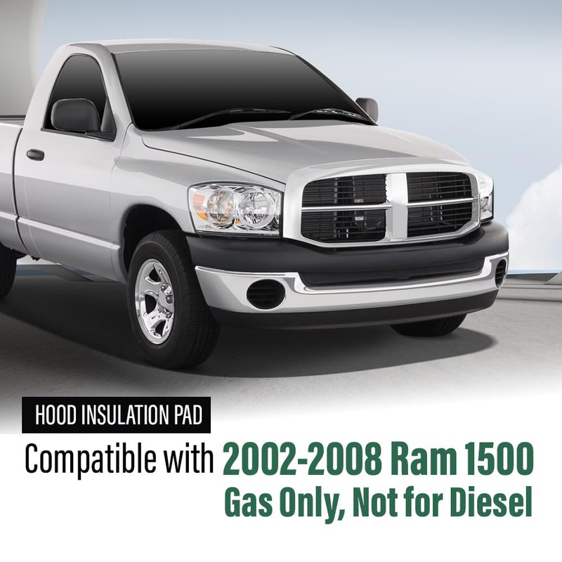 LQI Hood Insulation Pad with Clips Compatible with Dodge Ram