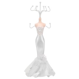 Maniquí en vestido de noche, soporte para joyas, soporte de exhibición para collares, arete, collares, pulseras, anillos, organizador para niñas, regalo de novia, color