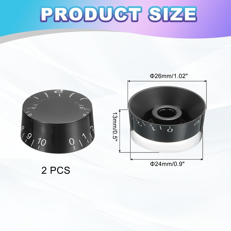 sourcing map 2PCS Guitar Top Hat Bell Knobs, Volume Tone