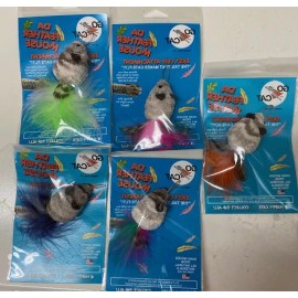 GO CAT DA BIRD FEATHER MOUSE TOY INTERACTIVE CATNIP TOYS REFILLS SMALL PET TOYS - Count of 5