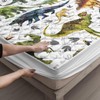 BSNTHO Dinosaur Waterproof Mattress Pads Set Jurassic Dinosaur Printed Full