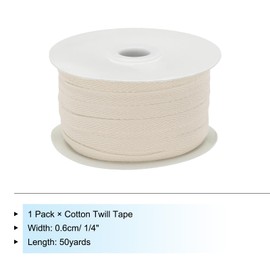 PATIKIL Cotton Twill Tape 6mm(1/4") 50 Yards 100% Cotton Ribbon Bias Binding Tape Herringbone Webbing Trim for Sewing Gift Wrapping, Dark Red