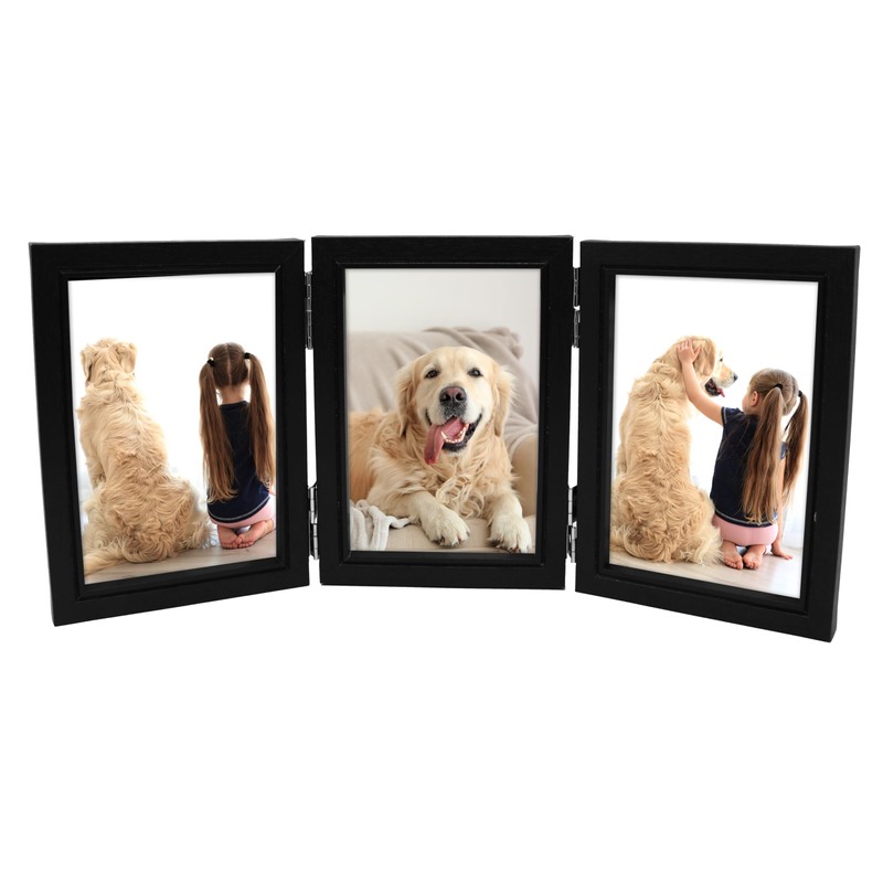Clay Roberts Triple Photo Picture Frame 6 x 4, Black,
