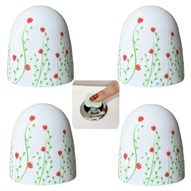 Beaspecal 4Pcs Toilet Bolt Caps with Elegant Colorful Printing,Nature Flower Plant Toilet Bowl Bolts Covers for Bathroom Decoration 4Pcs Toilet Parts-8Pcs/Pack