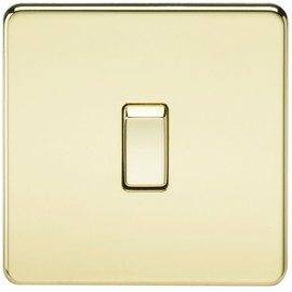 Knightsbridge SF8341PB Screwless 20 A 1-Gang DP Switch, Polished Brass