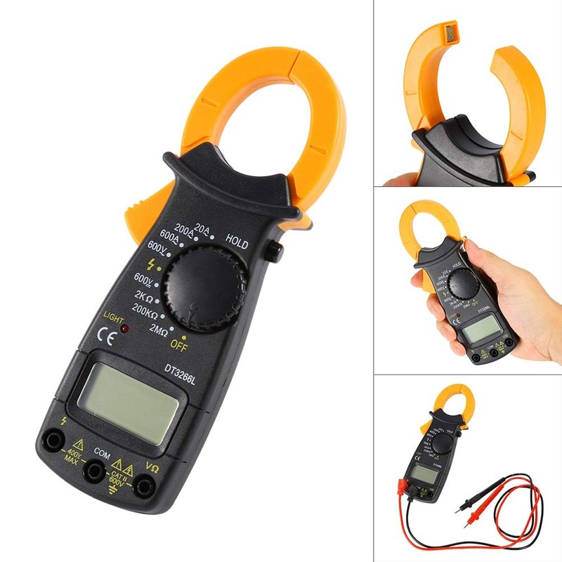 Akozon Digital Current Multimeter DT-3266L 600A AC/D Current Clamp Pliers