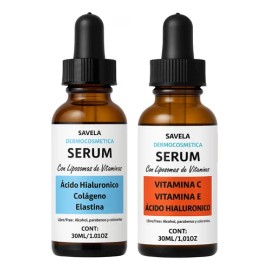 2 Serum Kit Vitamina C, Ácido Hialuronico, Colágeno, Elastin                                                                                          