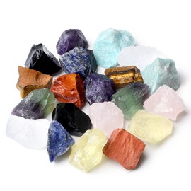 MAIBAOTA Natural Chakra Raw Crystals Bulk Healing Crystal Stones 1" Raw Rough Gemstones Rocks for Tumbling Polishing Cutting Reiki Witch Quartz Crystals