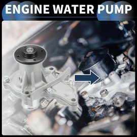 INFINAUTO Water Pump, Front 16x14.5cm Engine Water Pump with Rubber Ring Kit No.1611019135 for Toyota Corolla 1993-1997 Silver Tone, 1 Set