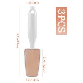 UPIQNG 3Pcs Glass Foot File Foot Scrubber Callus Remover Foot Scrubber for Dead Skin,Long Handle Cracked Heel Scraper Foot Rasp Hard Skin Remover Pedicure Tool,White