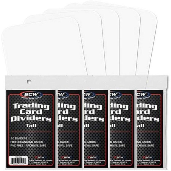 BCW Tall Trading Card Dividers - 50 ct