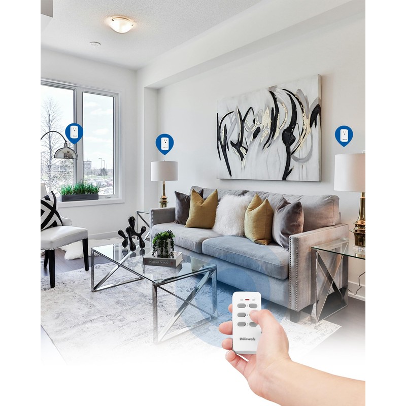 Remote Control Outlet, WILAWELS Wireless Remote Light Switch, Programmable and