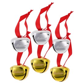 6pcs Polar Express Bell Decoration Christmas Home Decorations Tree Believe Bell Ornament Hanging Christmas Jingle Bells Decorative Metal Bell Xmas Bell DIY Festival Pendants Iron TOPBATHY