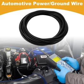 X AUTOHAUX 1 Pcs 16AWG Universal Ground Wire Car Radio, Automotive, Car Speakers Power Wire Fully Insulated& Soft Touch Jacket TC Black 20FT