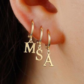 Initial Hoop Earrings for Women Girls Hypoallergenic Small Gold Huggie Hoop Earrings Initial Jewelry Gifts for Girls Women