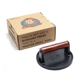ElChico Cast Iron Hamburger Press - Ideal for Smash Burger and as a Grill Master Chef