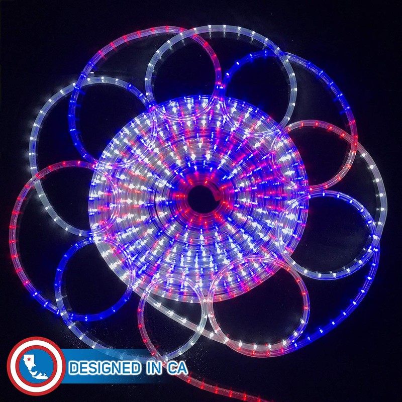 Russell Decor Patriotic Rope Lights Red White Blue for Independence