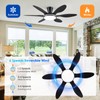 BayDay Ceiling Fans with Lights, Flush Mount Ceiling Fan Led