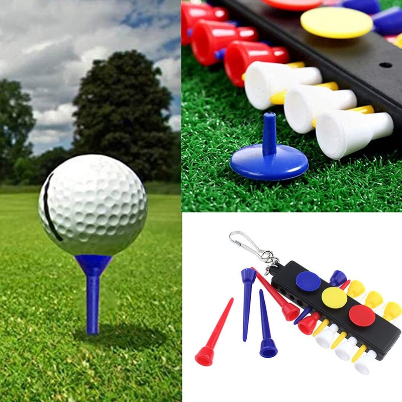 Plastic Golf Tees Golf Tee Holder with 12 Golf Tees