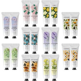 Green Canyon Spa- Paquete de 20 cremas de manos para regalar en Navidad, calcetines para mujer, loción de manos con manteca de karité y vitaminas