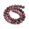 PLTbeads Gorgeous Black Stripe Rhodonite Natural Gemstone Loose Beads 6mm