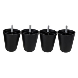 105mm Height Black Plastic Furniture Legs, Sofa Couch Legs Replacement Feet Set of 4