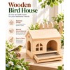 Wooden Bird House for Small Birds – Removable Bottom Net,