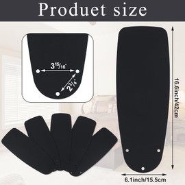 Kittmip 5 Pack Replacement Fan Blades for 42" Ceiling Fan Waterproof Blades Replacement for Broken Substitution Replacing Summer(Black)