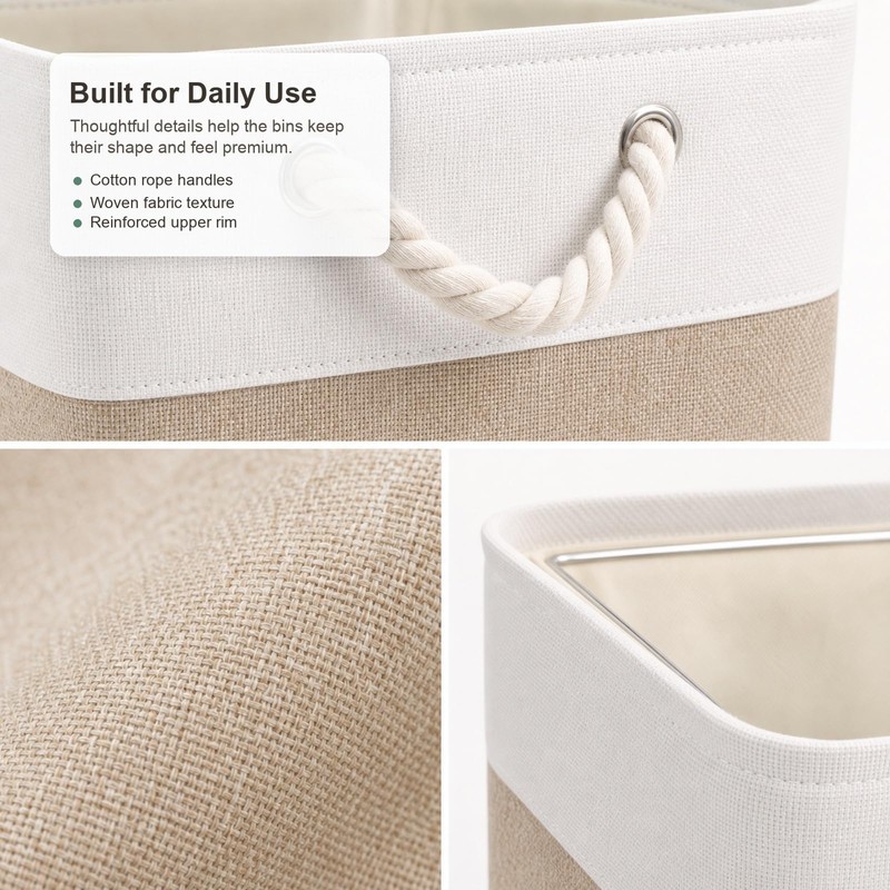 11x11 Inch Cube Storage Bins, 8 Pack Collapsible Fabric Storage