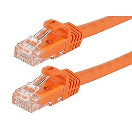 Monoprice Cat6 Ethernet Patch Cable - RJ45, Stranded, 550Mhz, UTP, Pure Bare Copper Wire, 24AWG, 0.5 Feet, Orange - Flexboot Series- Pack of 1