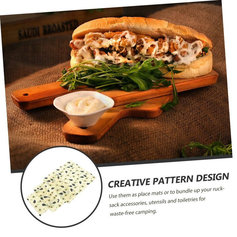 KOMBIUDA 3pcs Reusable Beeswax Food Wraps Packing Cloths for Sustainable