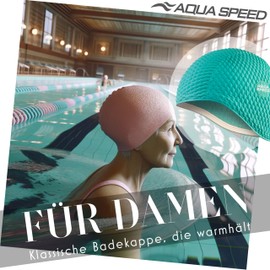 Aqua Speed Bombastic Women's Swimming Cap Long Hair Green Swimming Cap Waterproof Latex Swimming Cap Latex Swimming Cap Latex Swimming Cap Green 04