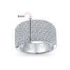 Bling Jewelry Wide Cocktail Pave Colorless CZ Band Cubic Zirconia