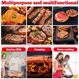 ZLHETWT Burger Press, Rectangle Cast Iron Grill Press, Burger Press Set, Versatile Large Rectangle Cast Iron Grill Kit, Easy to Use Round Smash Burger Press Set for Beef Pork